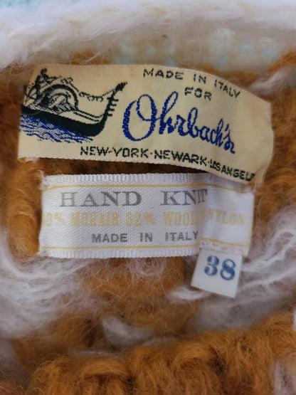 Vintage Ohrbach's Brand  Alpine Motif Handknit Cardigan | Size Medium