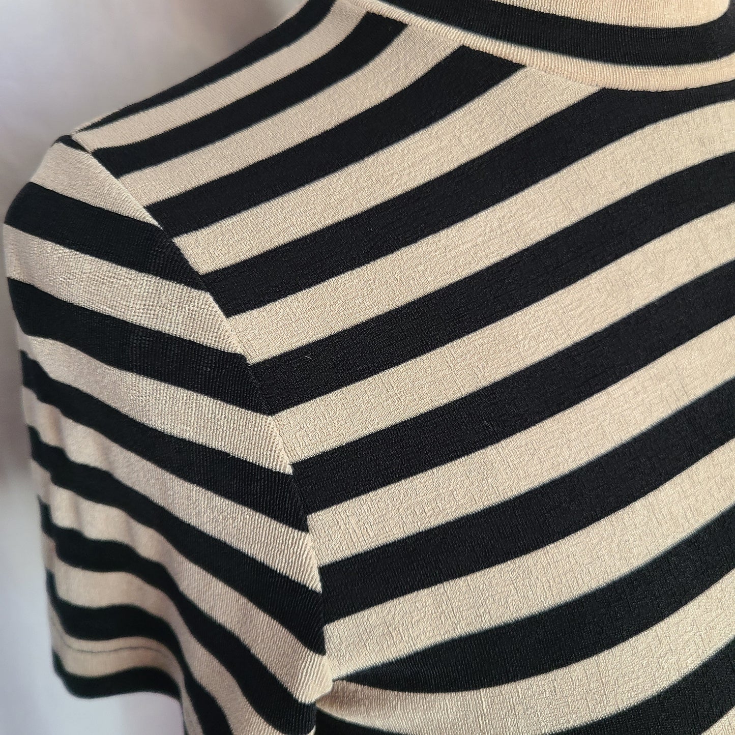 Vintage Western Connection  Black & Tan Turtleneck Knit Blouse | Size Small/Medium