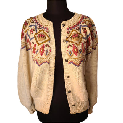 Vintage Susan Bristol Hand Knit Cardigan Sweater | Size Medium