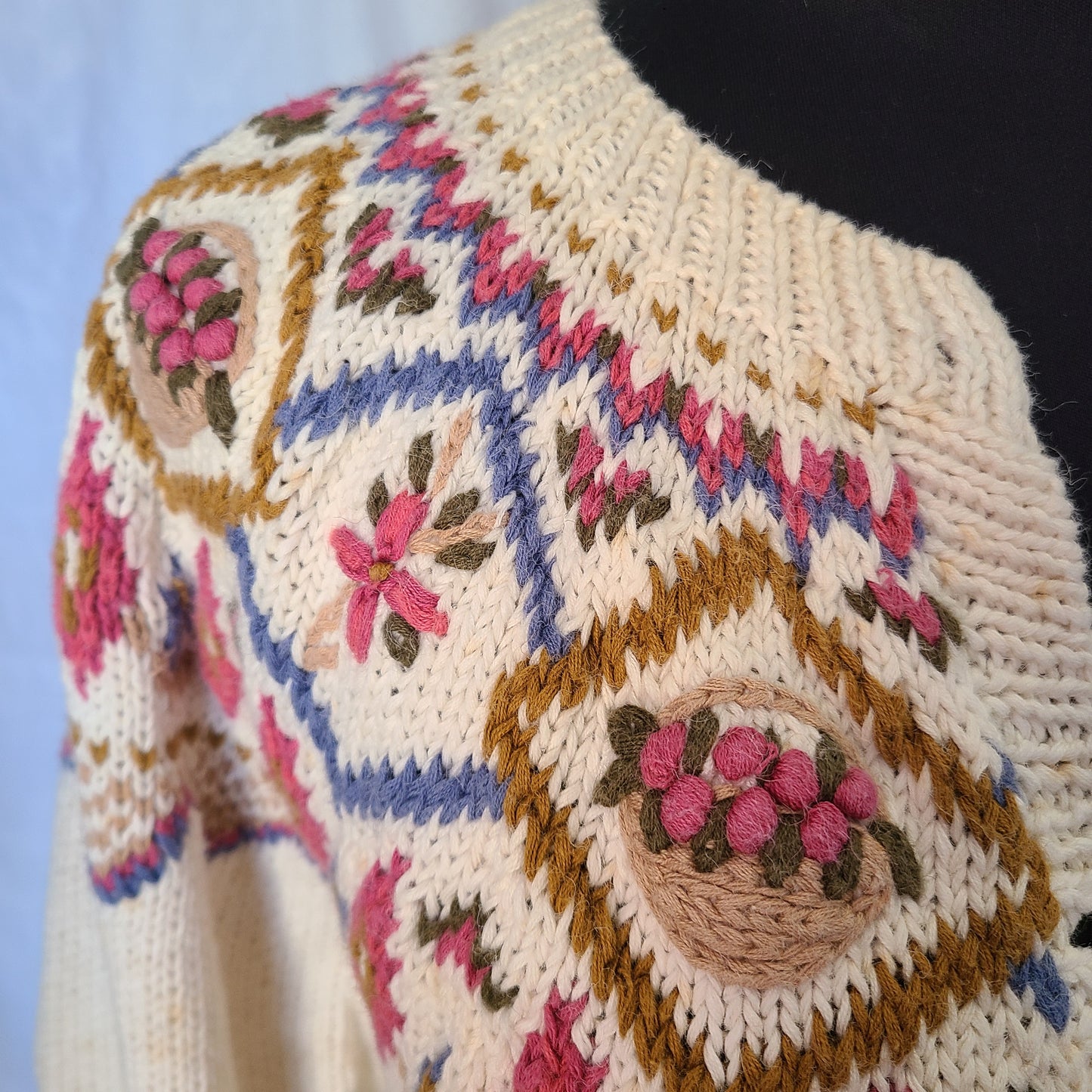 Vintage Susan Bristol Hand Knit Cardigan Sweater | Size Medium