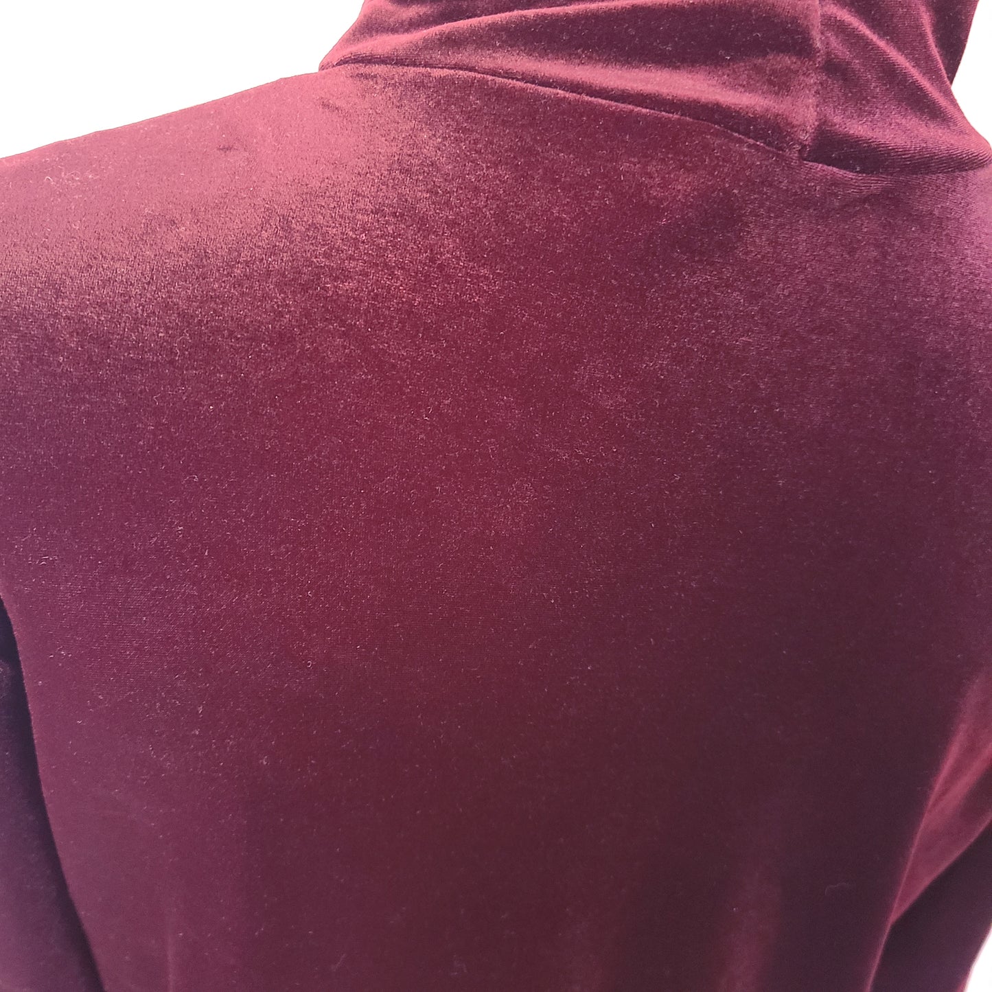 Vintage Mock Turtleneck Burgundy Velvet Top | Size Large