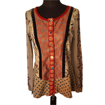 Vintage Lulu H Tattoo Sleeve Cardigan | Size X Large
