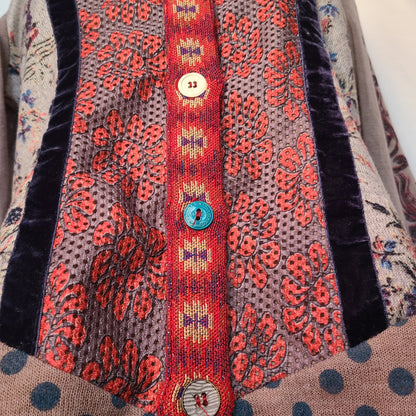 Vintage Lulu H Tattoo Sleeve Cardigan | Size X Large