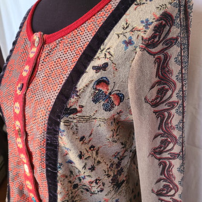 Vintage Lulu H Tattoo Sleeve Cardigan | Size X Large