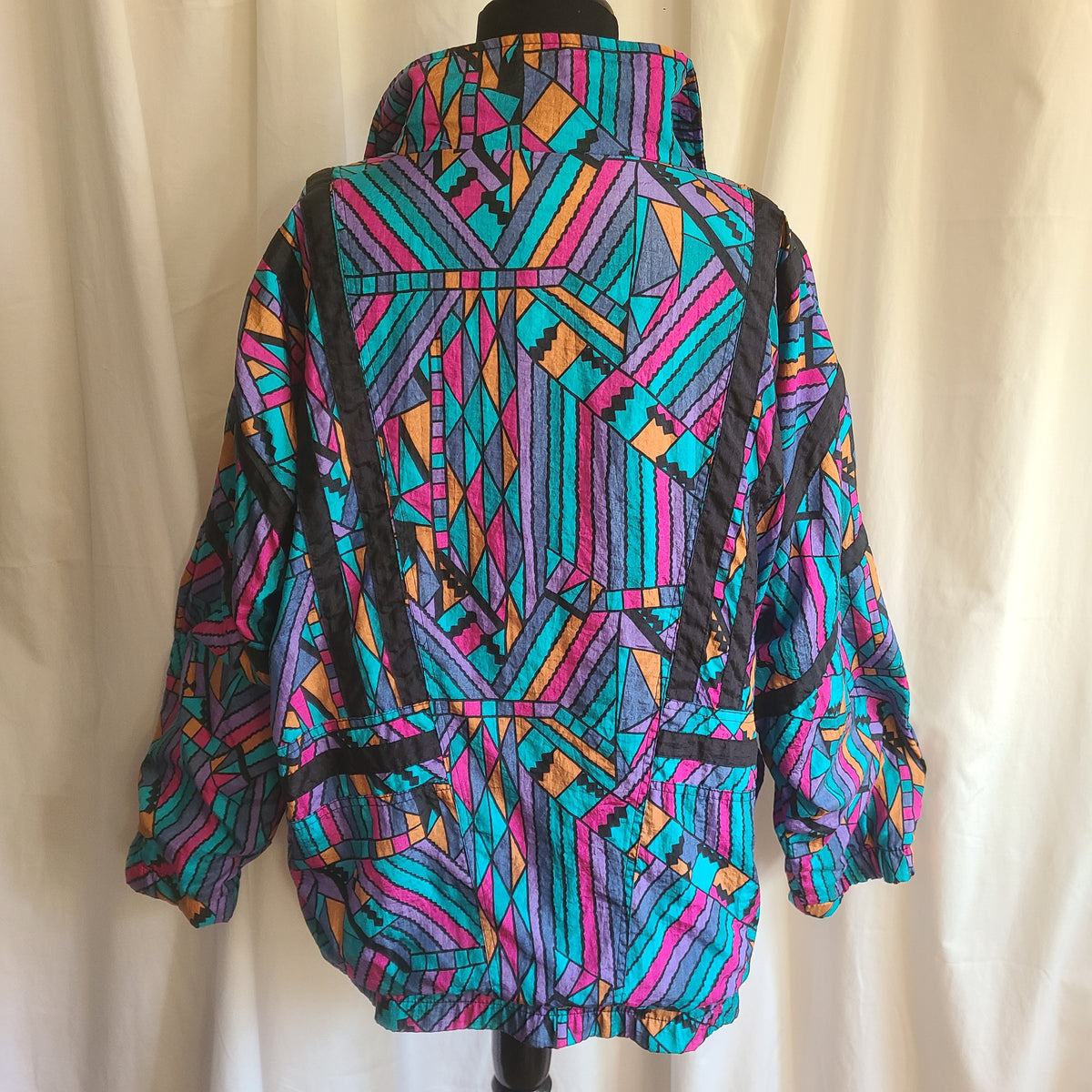 Vintage Rafael Brand Geometric Pattern Multicolored Windbreaker Size L ...