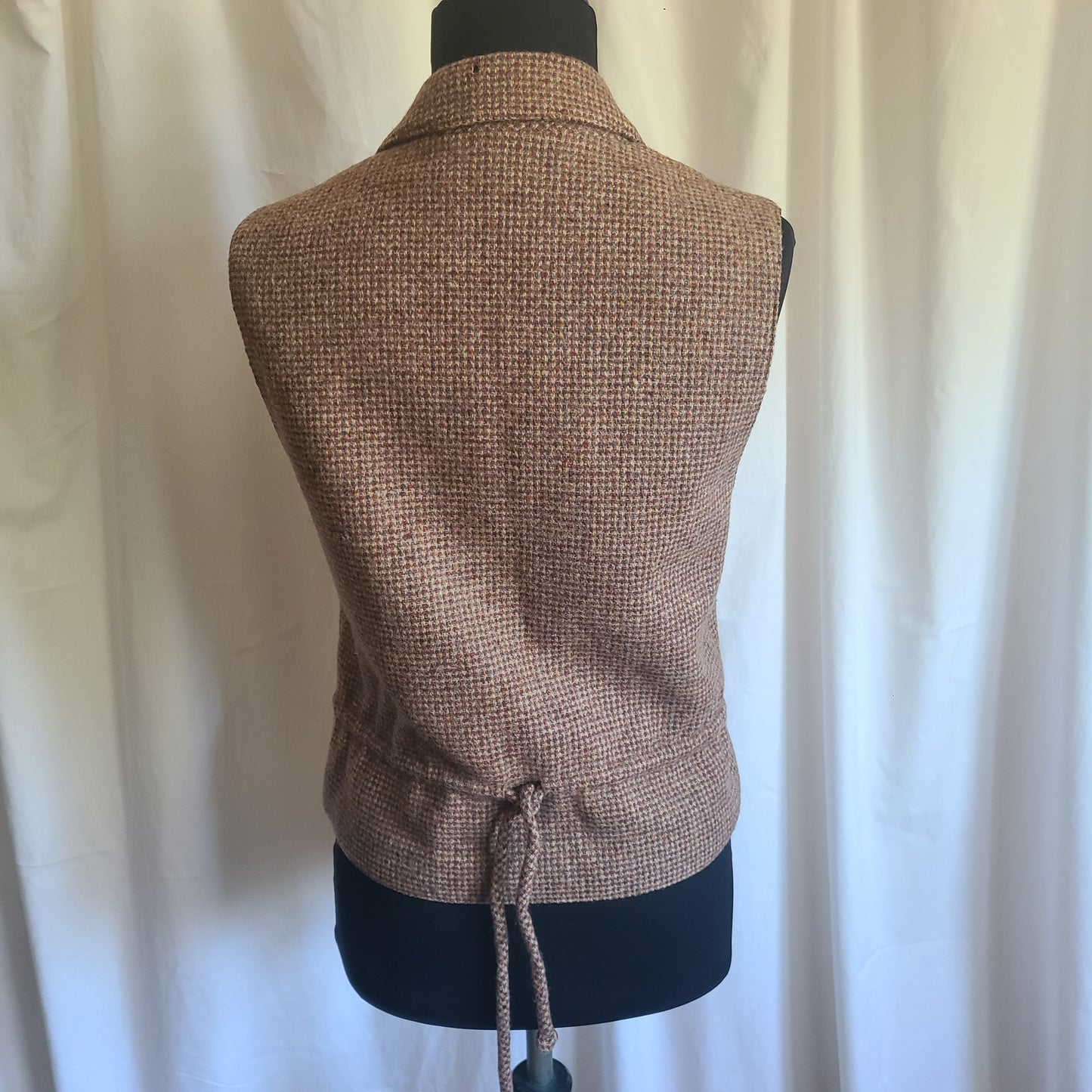 Vintage John Meyer Tan Brown Tweed Wool Vest Woman's Size 10