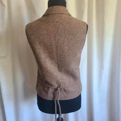Vintage John Meyer Tan Brown Tweed Wool Vest Woman's Size 10