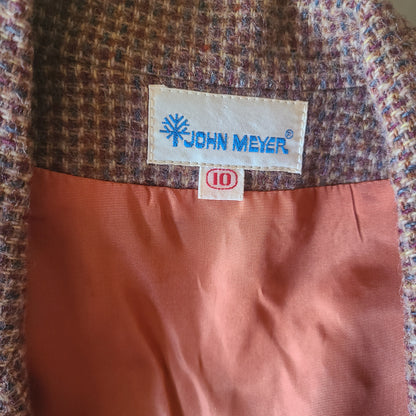 Vintage John Meyer Tan Brown Tweed Wool Vest Woman's Size 10