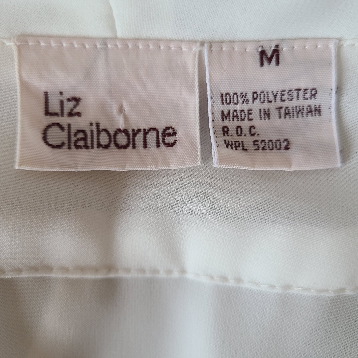 Liz Clairborne Brand Maximum Ruffle Long Sleeve White Blouse - Size Medium