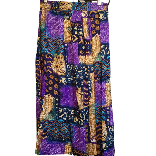 Vintage Norton McNaughton Brand Print Midi Skirt - Size 8