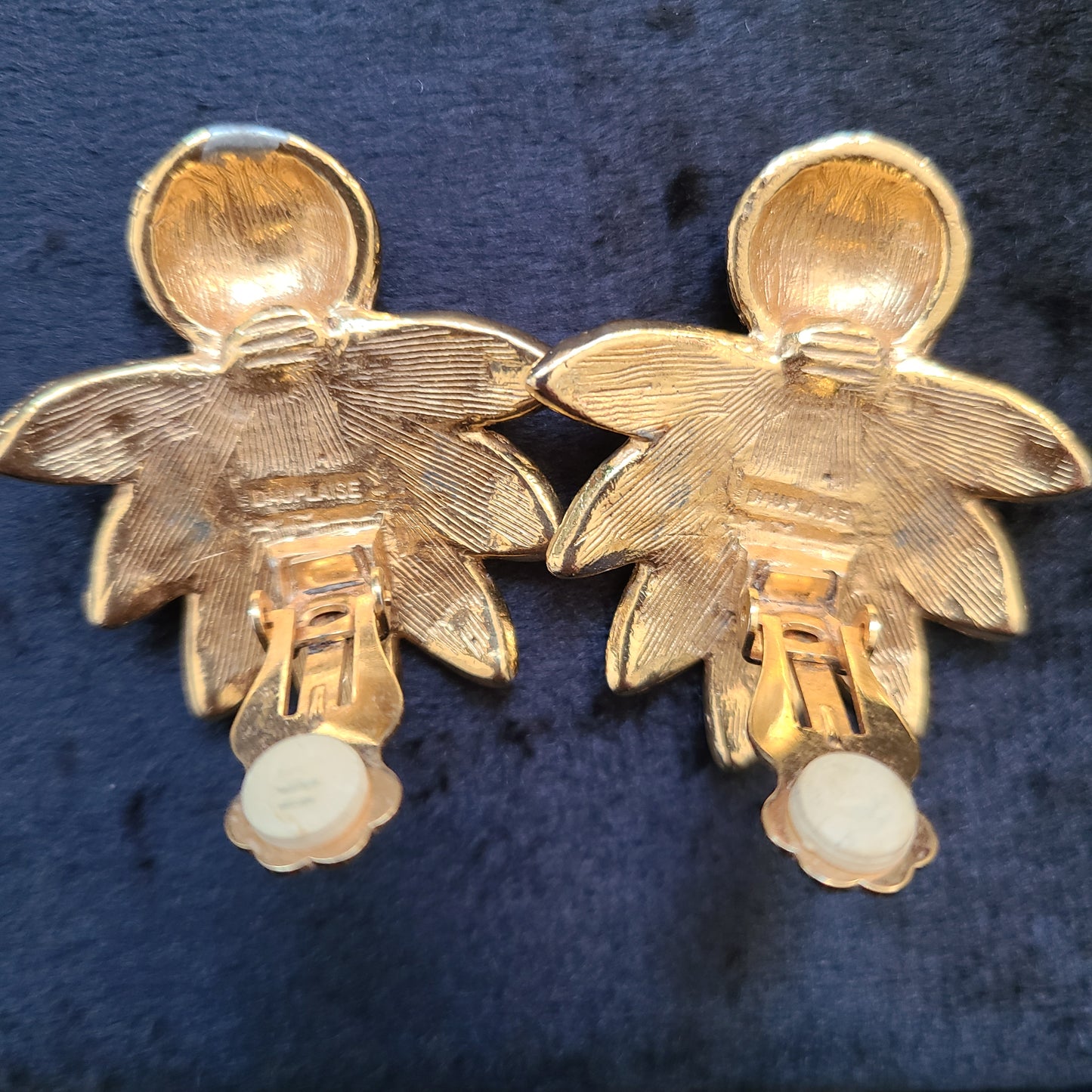 Carol Dauplaise Brand Vintage Gold Tone Clip On Earrings