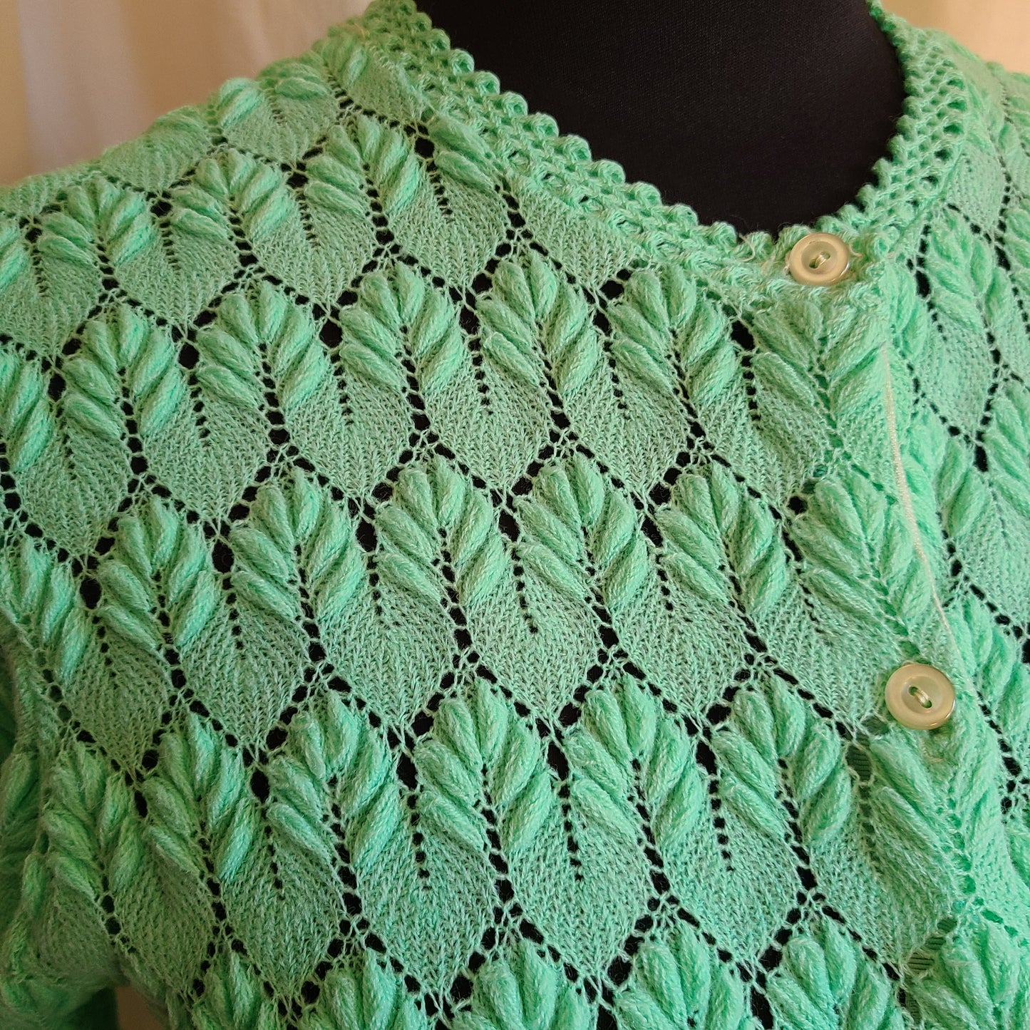 Vintage Mint Green Cardigan Sweater | Size Small