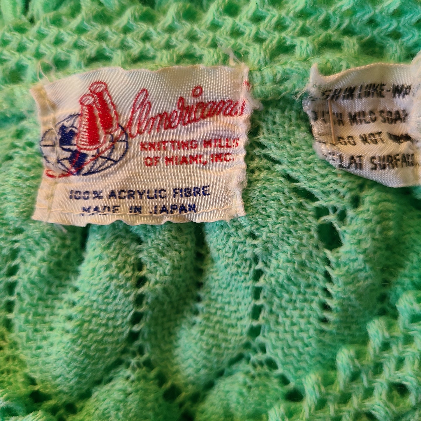 Vintage Mint Green Cardigan Sweater | Size Small