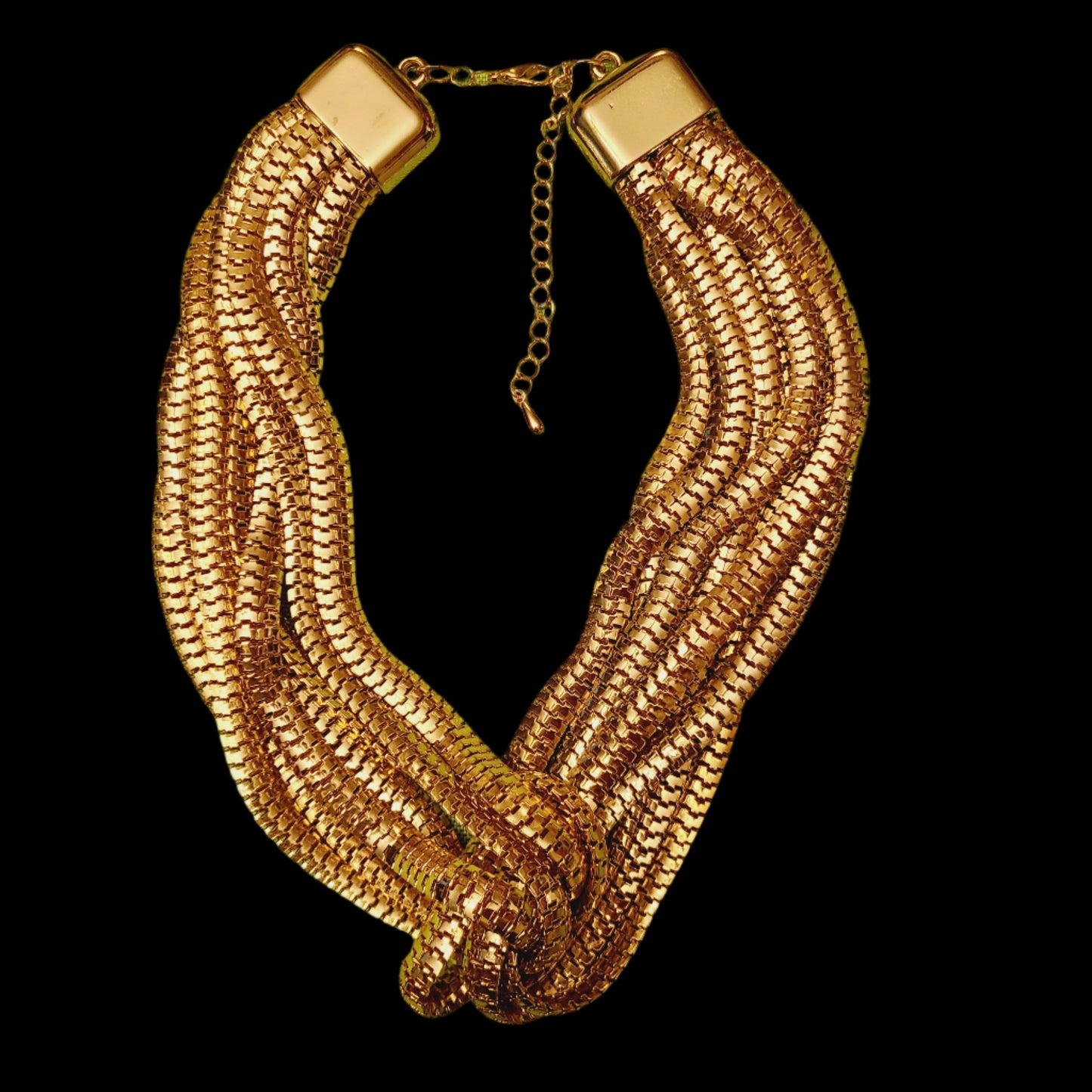 Vintage Gold Tone Snake Link Necklace