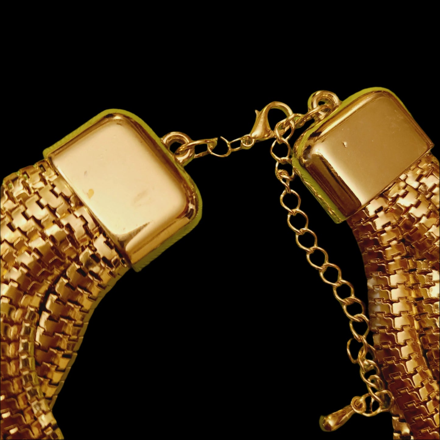 Vintage Gold Tone Snake Link Necklace