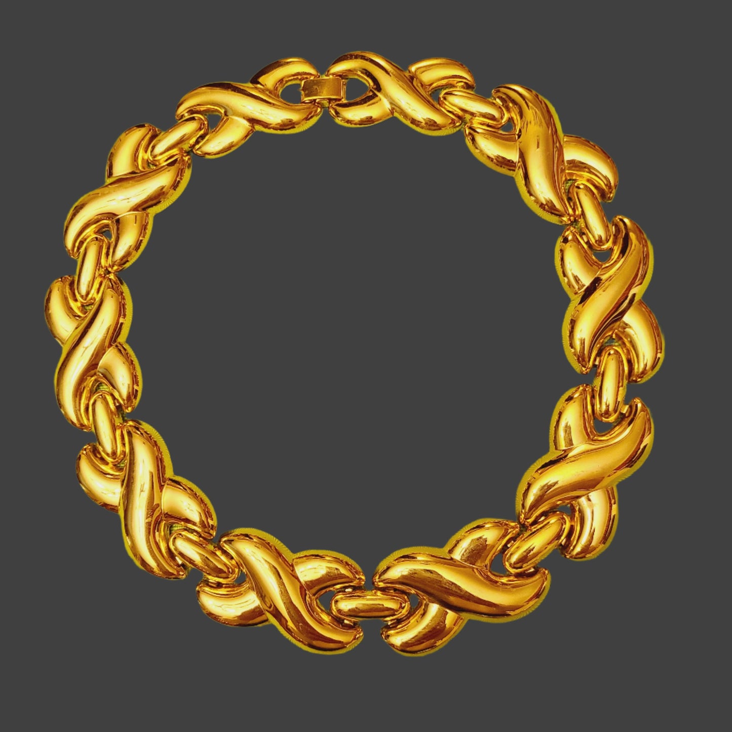 Vintage 80's Chunky Gold Tone Link Chain Necklace