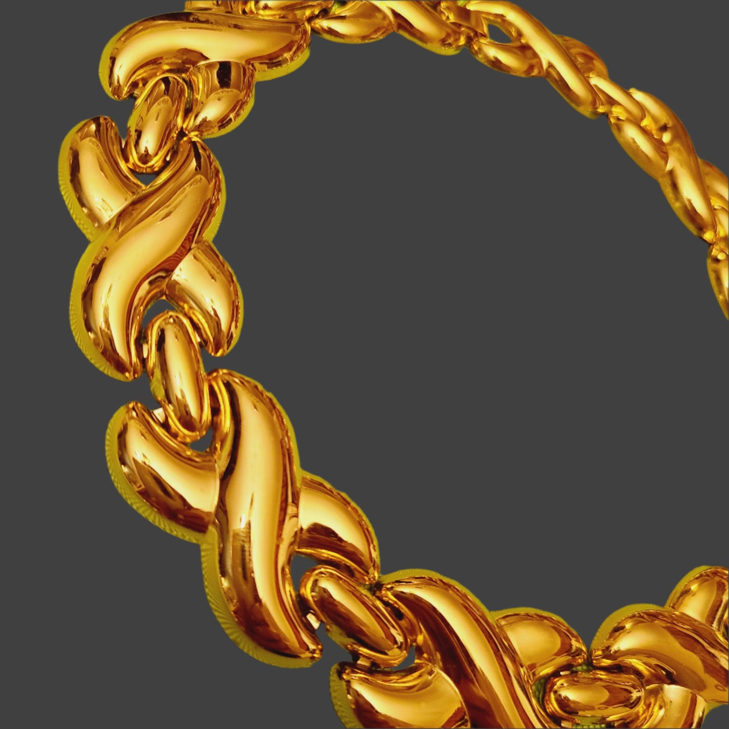 Vintage 80's Chunky Gold Tone Link Chain Necklace