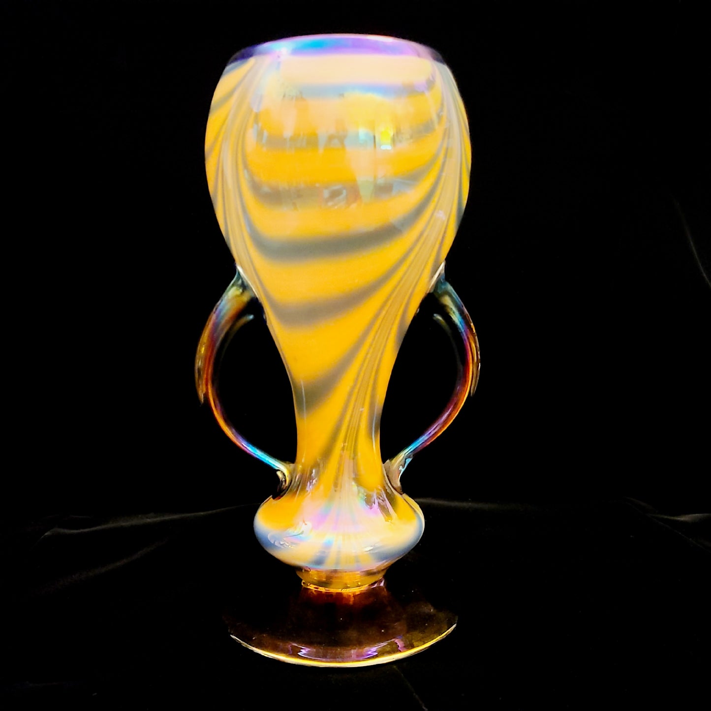 Imperial Art Glass Free Hand Vase with Handles