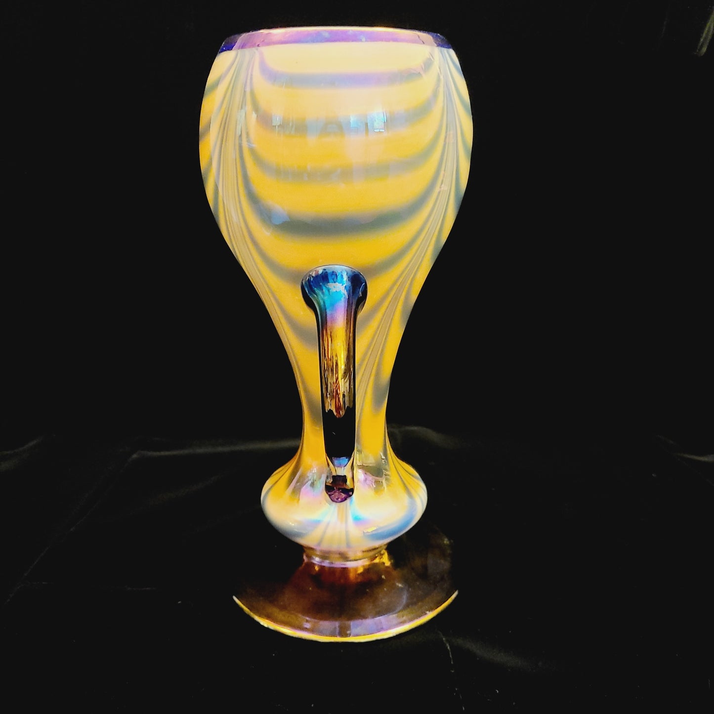 Imperial Art Glass Free Hand Vase with Handles