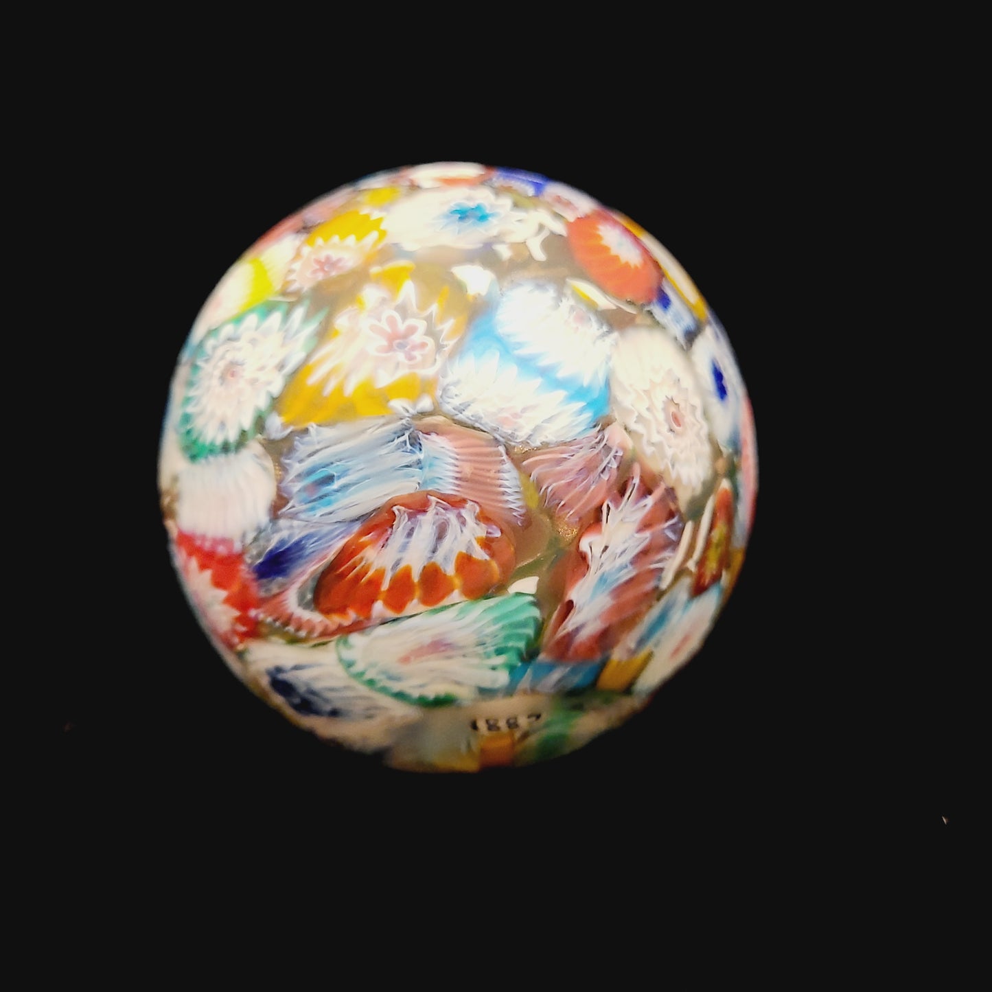 Vintage Matte Murano Millefiori Paperweight