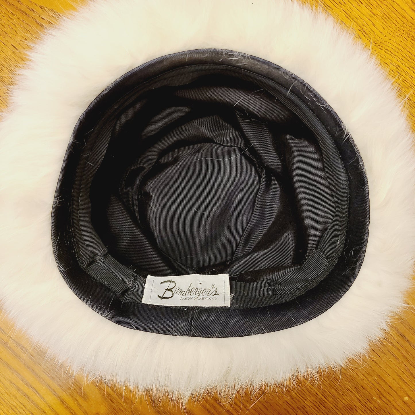 Vintage Bamberger's Tall Fur Pill Box Hat