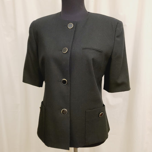 Oleg Cassini Short Sleeve Jacket | Size 10