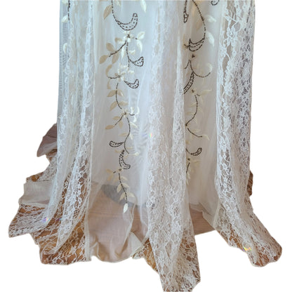 Sue Wong Beaded Lace Ivory Gown \ Size 4