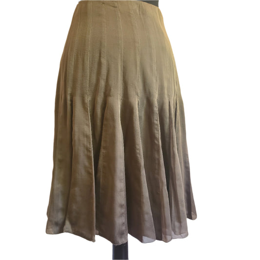 Taupe silk skirt
