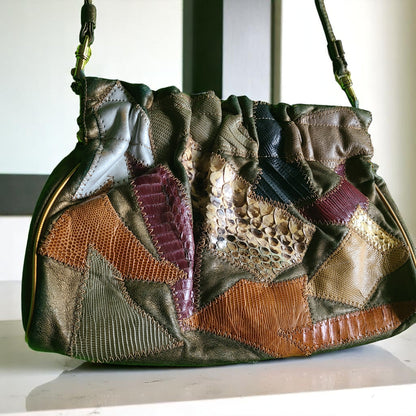 Caprice Leather Patchwork Shoulder Bag