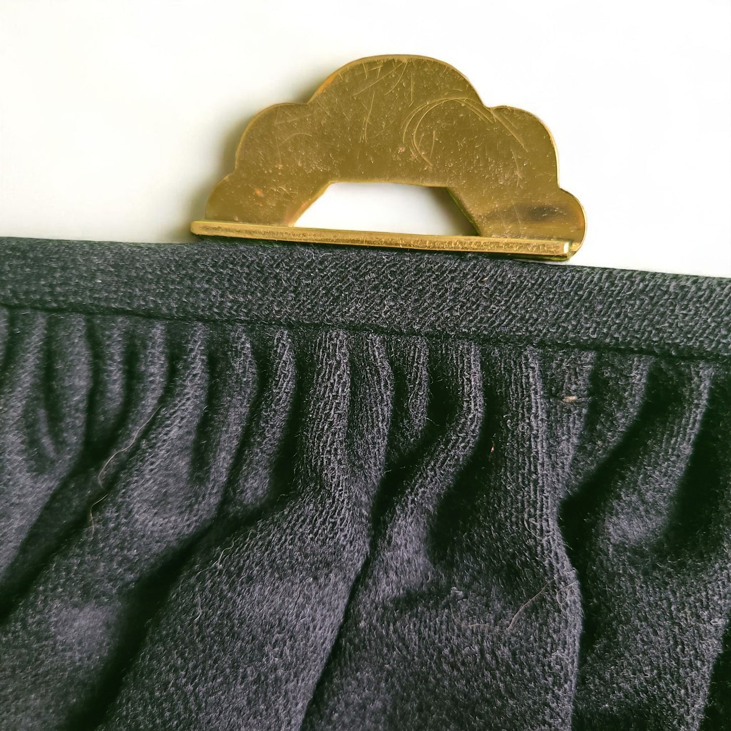 Vintage Black Felted Wool Handbag