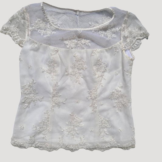 Zart 90s Beaded Mesh Top | Size S