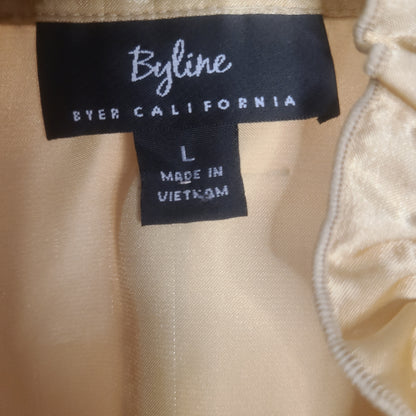 Byline Byer California Gold Satin Blouse | Size L
