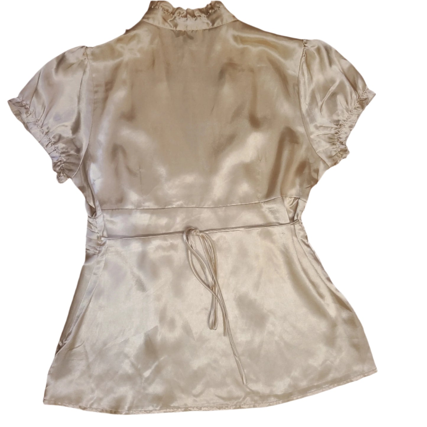 Byline Byer California Gold Satin Blouse | Size L