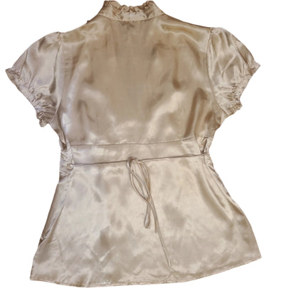 Byline Byer California Gold Satin Blouse | Size L
