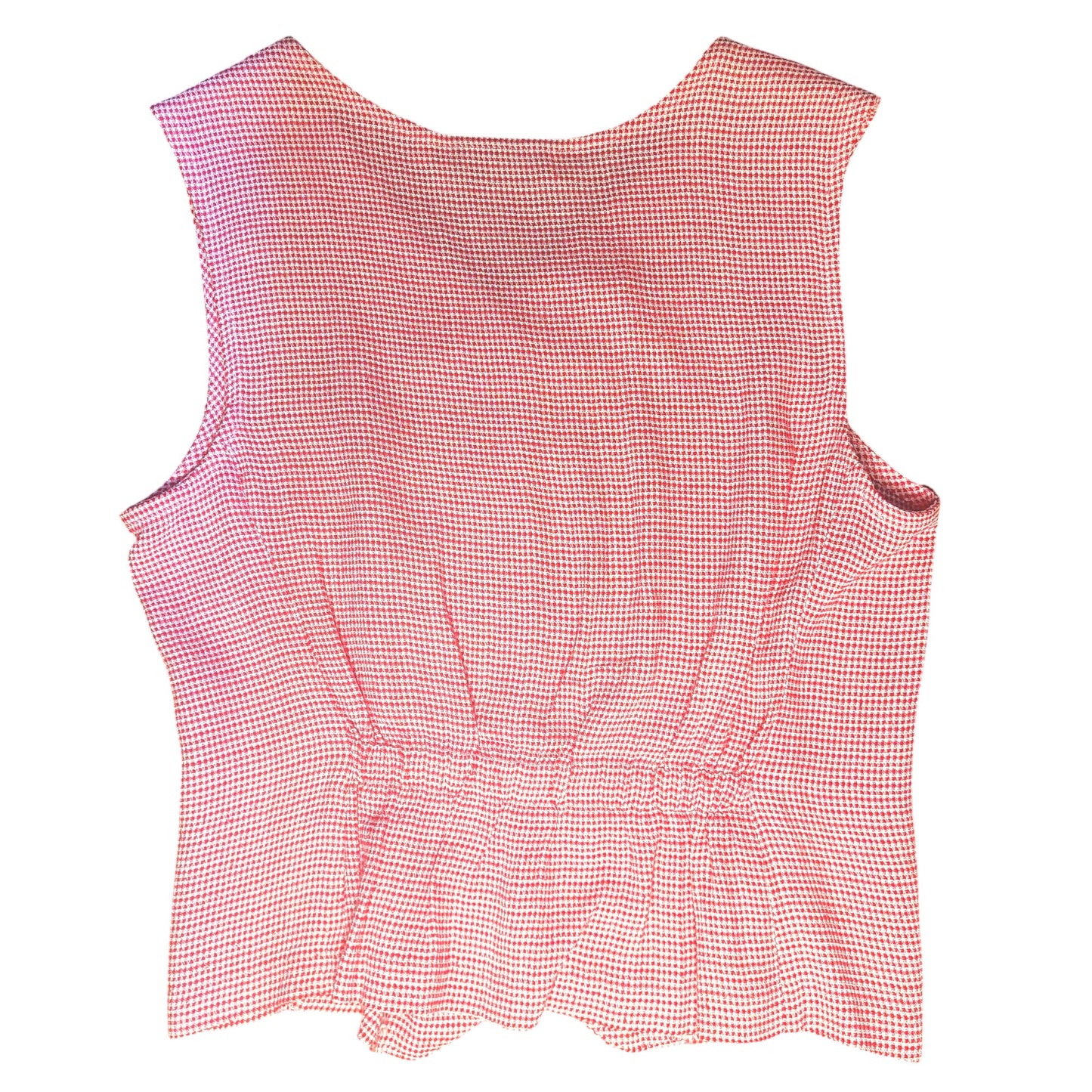 Vintage Petite Sophisticates Tiny Gingham Print Vest | Size M