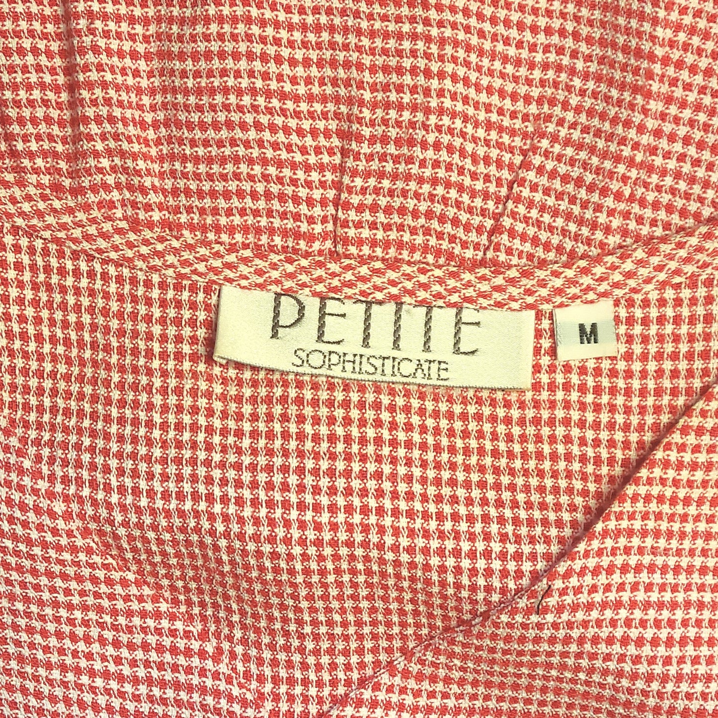 Vintage Petite Sophisticates Tiny Gingham Print Vest | Size M