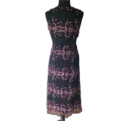 NWT Foxiedox Embroidered Mesh Floral Overlay Dress | Size M