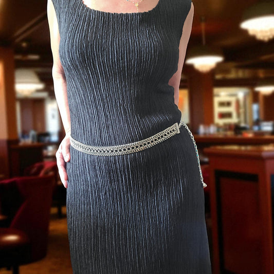 Triple Decker Chain Belt | Silver Tone