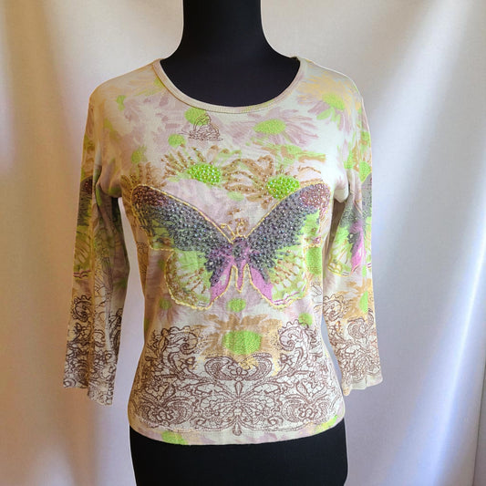 Temptation 90s Embellished Cotton Top | Size Medium