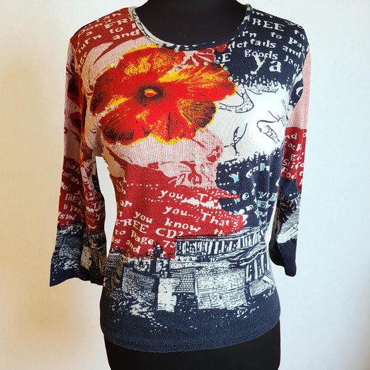 Jane Ashley Graphic Top | Size M