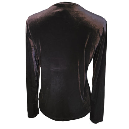 Notations Black Velvet Embellished Cardigan | Size Small