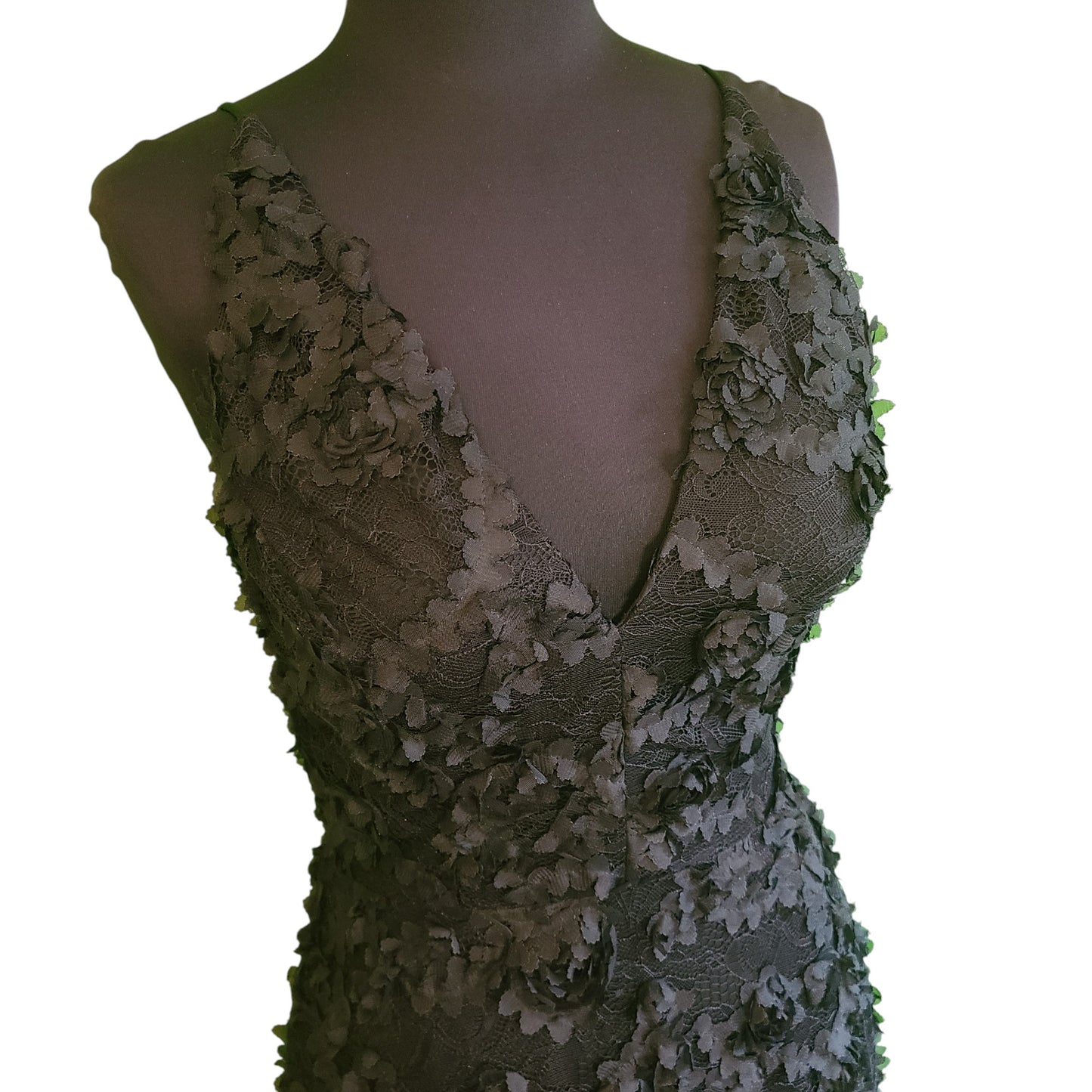 XSCAPE Dimensional Floral Black Dress | Size 8