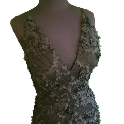 XSCAPE Dimensional Floral Black Dress | Size 8