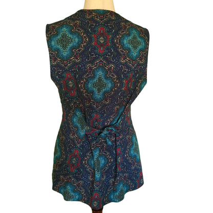 John Roberts Quilted Baroque Pattern Vest | Size Large