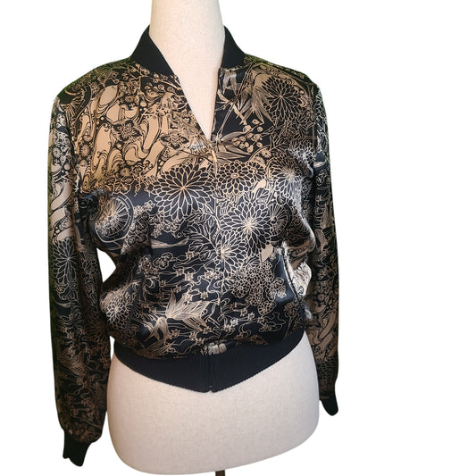 Alyson Taylor 90s 100% Silk Bomber Jacket | Size Small