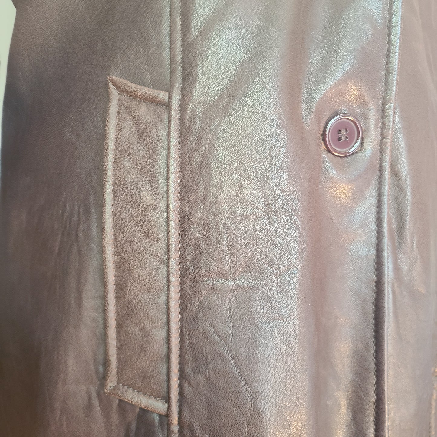 Excelled Condition Dark Brown Leather Coat | Size XL