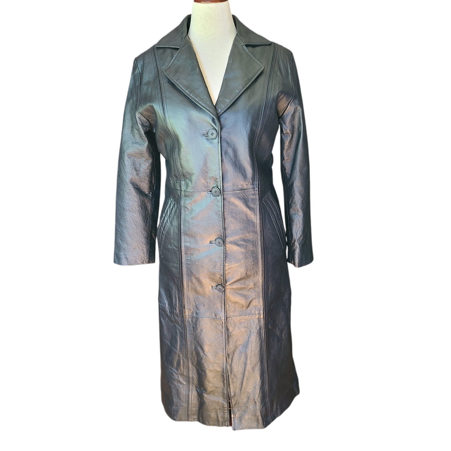 Marc Mattis Black Leather Coat | Size Small