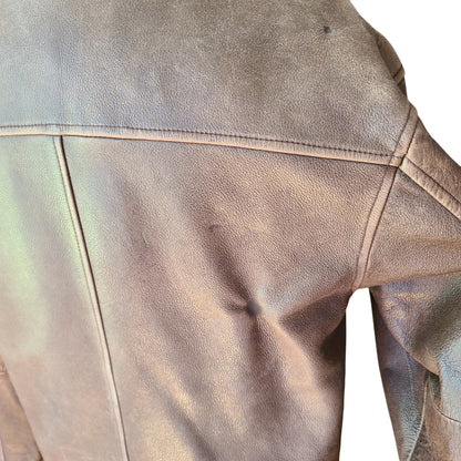 Brandon Thomas Distressed Brown Leather Jacket | Size Medium
