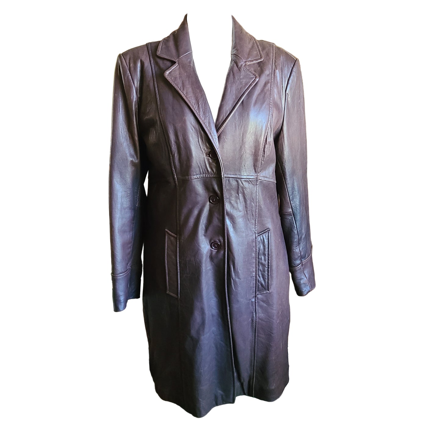 Excelled Condition Dark Brown Leather Coat | Size XL