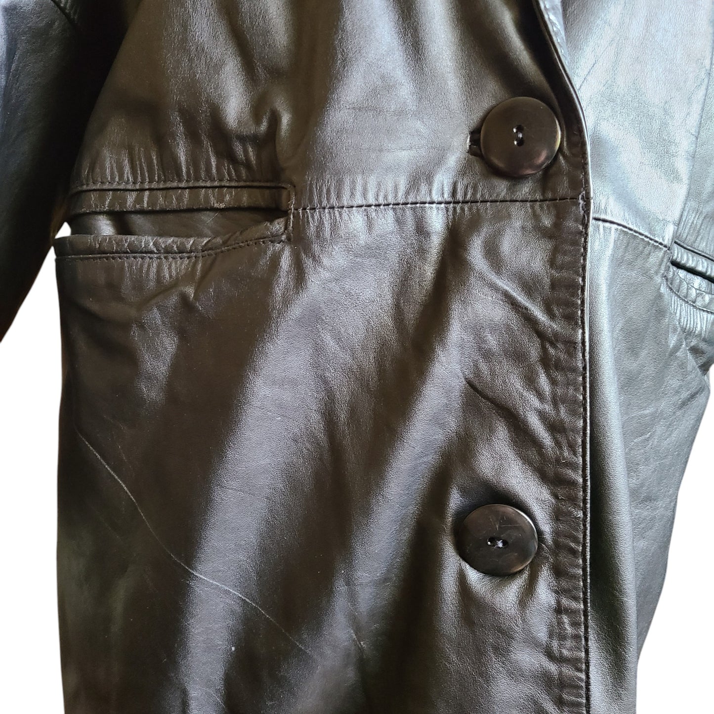 Cayenne Black Leather Coat | Size Large